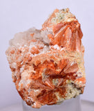 3.9 cms RED ORANGE ZEOLITE STILBITE LAUMONTITE CALCITE CRYSTALS PERU FB64