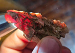 5.3cms GEM RHODOCHROSITE CUBIC CRYSTALS GOETHITE PERU MINERAL SPECIMEN RB608