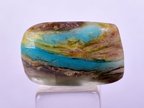 7ct GEM BLUE OPAL SCENIC CABOCHON PERU SEASCAPE PENDANT JEWELRY BB345