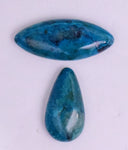 2  BLUE CHRYSOCOLLA QUARTZ MALACHITE PERU SCENIC CABOCHON PENDANT BB90