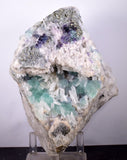 15ms  GREEN PURPLE FLUORITE PYRITE CRYSTAL PERU HUANZALA MINE SHINY KB17