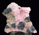 8.3cms RHODOCHROSITE QUARTZ CALCITE CRYSTALS JORDANITE (?) GALENA PERU RB511