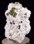 3.6cms APATITE QUARTZ PYRITE CRYSTALS DICKITE PERU HUANZALA AB231