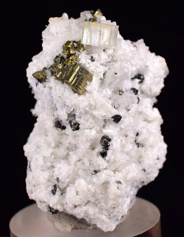 3.6cms APATITE QUARTZ PYRITE CRYSTALS DICKITE PERU HUANZALA AB231