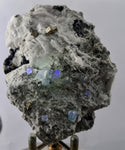 8.8ms  GREEN BLUE FLUORITE PYRITE CRYSTAL PERU HUANZALA MINE SHINY KB18