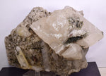 20cms CALCITE WITH QUARTZ EPIDOTE CRYSTALS PERU SHINY MINERAL SPECIMEN GB41