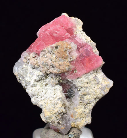 2.3ms RHODOCHROSITE FLUORITE PYRITE CHINA CRYSTAL RHOMBOHEDRAL MINIATURE RB408