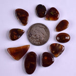 LOT 10 FIRE AGATE CABOCHONS NATURAL MEXICO MULTI COLOR GEMSTONE JEWELRY BB324
