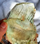 21.5cms TWIN SELENITE CRYSTALS CHRYSOCOLLA SPHERES INSIDE LILY MINE PERU TB126