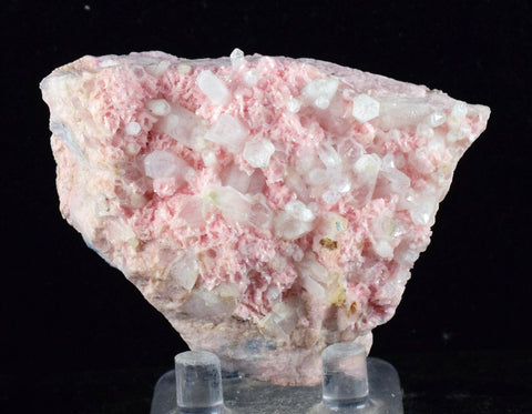 6cms RHODOCHROSITE ROSETTE QUARTZ PERU PINK CRYSTALS NEEDLES MINERAL RB129