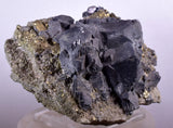 9.8cms GALENA QUARTZ PYRITE CRYSTAL CUBIC PERU MINERAL SPECIMEN  GB18