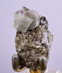 4.6cms APATITE SIDERITE QUARTZ CRYSTALS CHALCOPYRITE BORNITE PYRITE PERU AB63