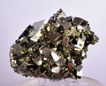7.6cms PYRITE CUBICL PERU SHINY CRYSTALS QUARTZ MINERAL SPECIMEN COLLECTOR MB71