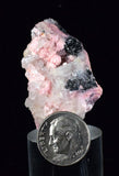 3.8cms RHODOCHROSITE QUARTZ GALENA PERU PINK CRYSTALS MINERAL RB198
