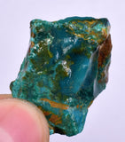 9.7grs GEM SILICA CHRYSOCOLLA LILY MINE PERU CHALCEDONY QUARTZ BLUE ROUGH SB149