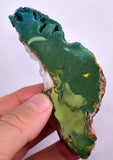 75grs GEM SILICA CHRYSOCOLLA SLAB PERU CHALCEDONY QUARTZ BLUE ROUGH SB127