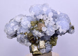 4.9cm  BLUE DOLOMITE SELLAITE CRYSTALS CHALCOPYRITE QUARTZ CALCITE PERU GB33
