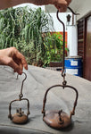 19.5cm MINI VERY SMALL LENTICULAR MINERS LAMP TUNNEL RARE LANTERN IRON CAST NB03