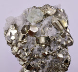 6.2cms PYRITE CUBIC FLUORITE QUARTZ PERU SHINY CRYSTALS MINERAL COLLECTOR MB142
