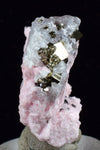 3.9cms RHODOCHROSITE ROSETTE PYRITE QUARTZ PERU PINK CRYSTALS MINERAL RB403