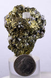 4.1cms APATITE SIDERITE QUARTZ CRYSTALS CHALCOPYRITE BORNITE PYRITE PERU AB06