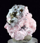 3.9cms RHODOCHROSITE ROSETTE PYRITE QUARTZ PERU PINK CRYSTALS MINERAL RB403