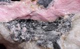 8.3cms RHODOCHROSITE QUARTZ CALCITE CRYSTALS JORDANITE (?) GALENA PERU RB511