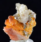 2cms CERUSSITE BARITE GALENA CRYSTALS MOROCCO MINERAL SPECIMEN KB55