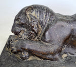 LION SCULPTURE BRONZE BY SCULPTOR ARTEMIO OCAÑA 34 cms. PERU