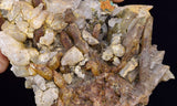 14cms CALCITE TOOTH DOG WITH QUARTZ CRYSTALS PERU SHINY MINERAL SPECIMEN GB47
