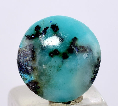 3carats GEM SILICA CHRYSOCOLLA CABOCHON CHALCEDONY PERU SCENIC BB208