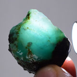 9.3grs GEM SILICA CHRYSOCOLLA  PERU CHALCEDONY QUARTZ BLUE ROUGH FACET SB64