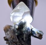 5.8cms GEM QUARTZ SCEPTER NATURAL CHLORITE INCLUDED PHANTOM CRYSTAL PERU  QB27