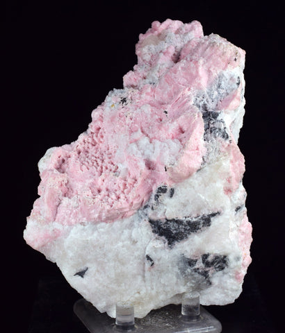 13cms RHODOCHROSITE ROSETTE PYRITE CRYSTALS PERU MINERAL SPECIMEN RB581