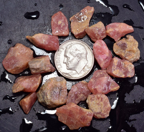LOT 20grams GEM RED RHODOCHROSITE ROUGH ORTIZ PERU MINERAL SPECIMEN RB542