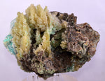 13cm STALACTITE SELENITE CALCITE DRUZY CHRYSOCOLLA MALACHITE LILY MINE PERU DB97