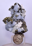 6.1cm  BLUE DOLOMITE SELLAITE CRYSTALS CHALCOPYRITE QUARTZ CALCITE PERU GB30