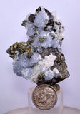 6.1cm  BLUE DOLOMITE SELLAITE CRYSTALS CHALCOPYRITE QUARTZ CALCITE PERU GB30