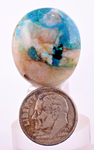 26cts  GEM SILICA CHRYSOCOLLA SCENIC LILY MINE PERU CABOCHON PENDANT BB317