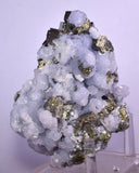 10cm  BLUE DOLOMITE SELLAITE CRYSTALS CHALCOPYRITE QUARTZ CALCITE PERU GB31