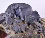 9.8cms GALENA QUARTZ PYRITE CRYSTAL CUBIC PERU MINERAL SPECIMEN  GB18