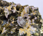 7cms APATITE SIDERITE QUARTZ CRYSTALS CHALCOPYRITE BORNITE PYRITE PERU AB189