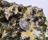 7cms APATITE SIDERITE QUARTZ CRYSTALS CHALCOPYRITE BORNITE PYRITE PERU AB189