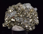 5.4cms PYRITE CUBIC FLUORITE PERU SHINY CRYSTALS MINERAL COLLECTOR MB133