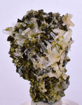 3.8cms EPIDOTE QUARTZ CRYSTALS PERU CLUSTER COLLECTOR GREEN COLOR MINERAL CB145