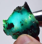 18.7grs GEM SILICA CHRYSOCOLLA  PERU CHALCEDONY QUARTZ BLUE ROUGH FACET SB63