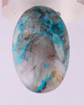 20carats  BLUE CHRYSOCOLLA QUARTZ MALACHITE PERU SCENIC CABOCHON PENDANT BB87