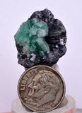 2.3cms GEOCRONITE GREEN FLUORITE CRYSTAL PERU MILPO ATACOCHA PERU SHINY KB35