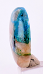 26cts  GEM SILICA CHRYSOCOLLA SCENIC LILY MINE PERU CABOCHON PENDANT BB317