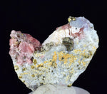 3.2cms RHODOCHROSITE QUARTZ PYRITE CHINA CRYSTAL RHOMBOHEDRAL MINIATURE RB660